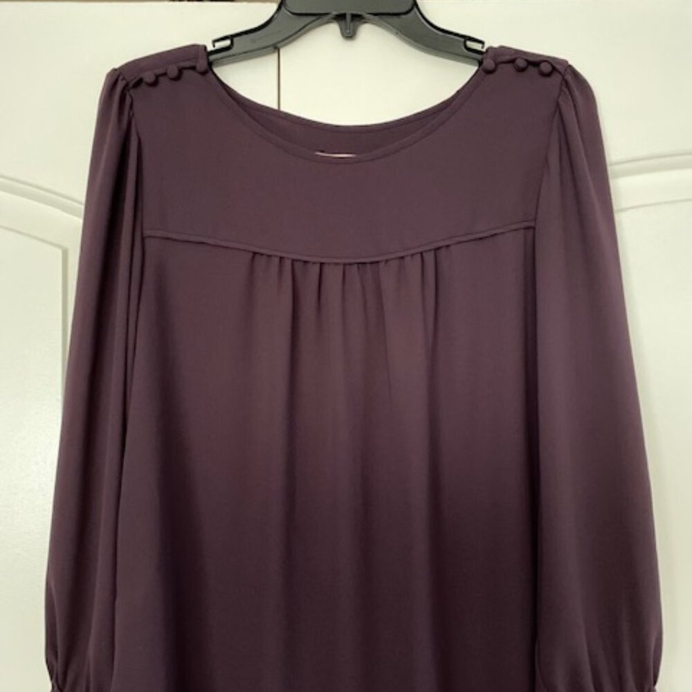Loft Women's Long Sleeve Plum/Violet Blouse: Small